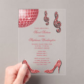 Sparkle Heelses und Red Disco Ball Sweet 16 Acryleinladungen (Insitu (Handheld))