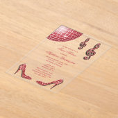 Sparkle Heelses und Red Disco Ball Sweet 16 Acryleinladungen (Ablage )