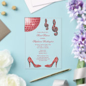 Sparkle Heelses und Red Disco Ball Sweet 16 Acryleinladungen (In Situ (Hochzeit))