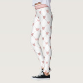 Sparkle Herz rosa auf Weiß Leggings (Links)