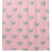 Sparkle Herz rosa bg Duschvorhang (Vorderseite)