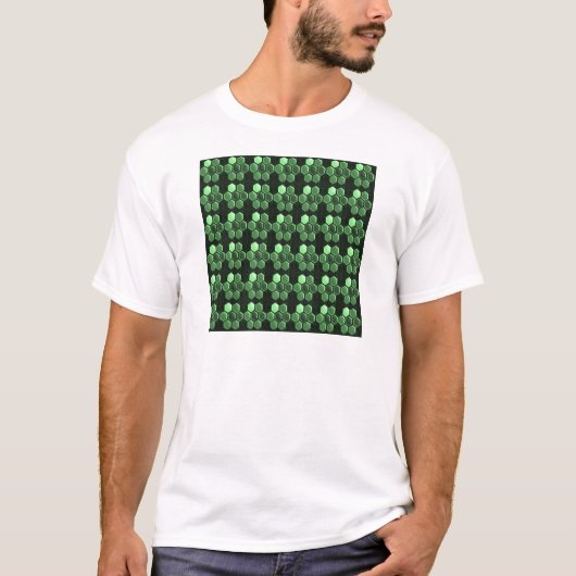 Sparkle Hexagon Emerald Green Pattern NVN289 Gesch T-Shirt (Vorderseite)