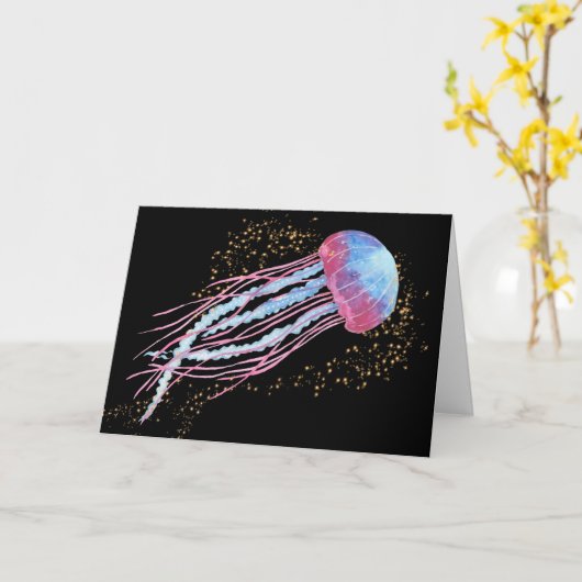 Sparkle Jellyfish wird gut Karte (Gelbe Blume)