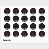 Sparkle Jewel Black Hot Pink Quinceanera Sticker (Blatt)