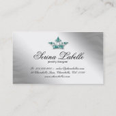 Sparkle Jewele Business Card Zebra Crown Aquamarin Visitenkarte (Rückseite)