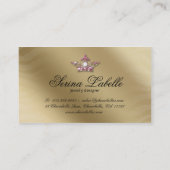 Sparkle Jewele Business Card Zebra Crown Pink Visitenkarte (Rückseite)