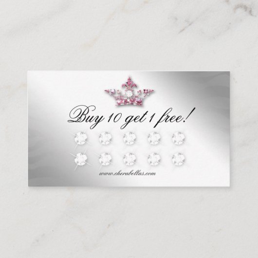 Sparkle Jewele Loyalty Card Zebra Crown Pink Treuekarte (Rückseite)