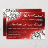 Sparkle Jewelry Red Women's Birthday Einladung (Vorne/Hinten)