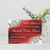 Sparkle Jewelry Red Women's Birthday Einladung (Stehend Vorderseite)