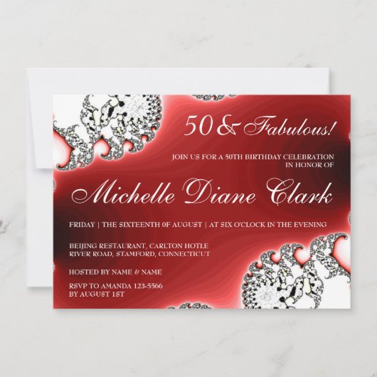 Sparkle Jewelry Red Women's Birthday Einladung (Vorderseite)