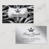 Sparkle Jewelry Zebra Crown Black  Visitenkarte (Vorne/Hinten)