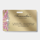 Sparkle Jewelry Zebra Gold Pink Ausweis (Rückseite)