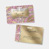 Sparkle Jewelry Zebra Gold Pink Ausweis (Vorder- & Rückseite)
