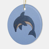 Sparkle Jumping Dolphin Dark Blue White Swirl Auge Keramik Ornament (Links)