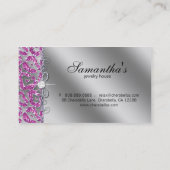 Sparkle Juwelier Business Card Zebra Pink Silver Visitenkarte (Rückseite)
