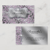 Sparkle Juwelier-Visitenkarte Zebra Ice Pink Visitenkarte (Vorne/Hinten)