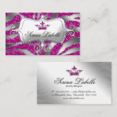 Sparkle Juwelry Zebra Crown Hot Pink 232 Visitenkarte (Vorne/Hinten)