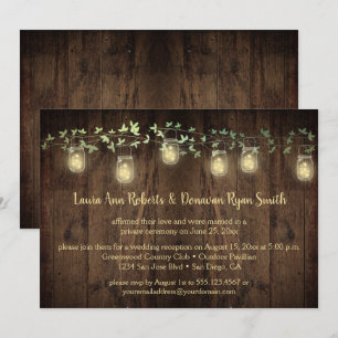 Sparkle Lights Mason Jar Ivy Empfang nur Einladung