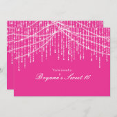 Sparkle Lights Pink Geburtstagsparty Einladungen (Vorne/Hinten)