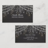 Sparkle Lights Rustic Wood Glam Chic Business Card Visitenkarte (Vorne/Hinten)