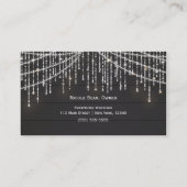 Sparkle Lights Rustic Wood Glam Chic Business Card Visitenkarte (Rückseite)