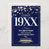 Sparkle Lights School Colors Class Wiedersehen Einladung (Vorne/Hinten)