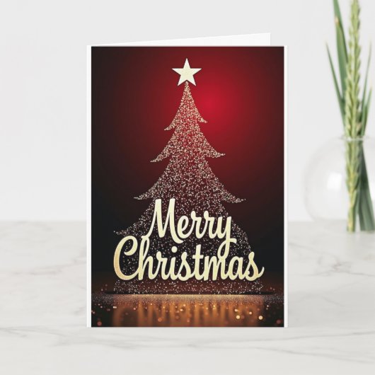 Sparkle Lights Tree – Christmas Card Karte (Vorderseite)