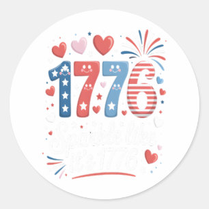 Sparkle like It's 1776 4. Juli Feuerwerk Runder Aufkleber
