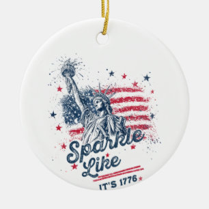 Sparkle like It's 1776, Patriotic Design, American Keramik Ornament