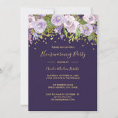 Sparkle Lila Blumenhaus Party einladen Einladung (Vorderseite)