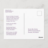 Sparkle Lila Heart Trendy All School Abschluss Postkarte (Rückseite)