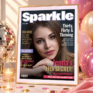 Sparkle Magazine Cover 30 Flirty & Thriving Party Poster