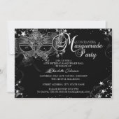 Sparkle Mask Star Night Masquerade Quinceañera Einladung (Vorderseite)