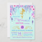 Sparkle Meerjungfrau zum Geburtstag Einladung (Vorderseite)