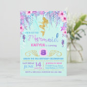 Sparkle Meerjungfrau zum Geburtstag Einladung (Stehend Vorderseite)