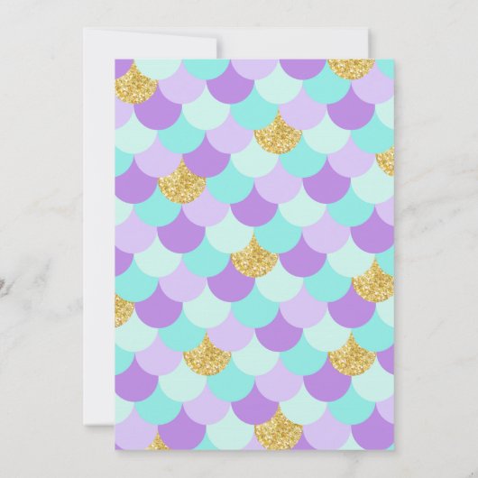 Sparkle Meerjungfrau zum Geburtstag Einladung (Rückseite)