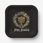 Sparkle Menorah Hanukkah Pappteller (Vorderseite)