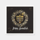 Sparkle Menorah Hanukkah Serviette (Vorderseite)