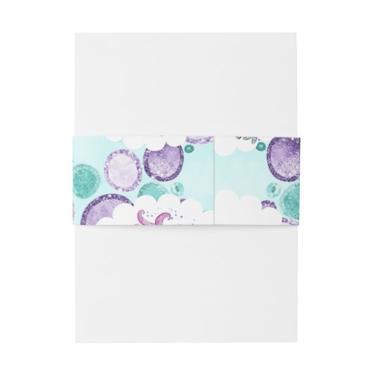 Sparkle Mermaid & Seepferd mit passender Rückseite Einladungsbanderole (Rückseitenbeispiel)