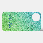 Sparkle Monogram für grünen Glitzer Case-Mate iPhone Hülle (Rückseite (Horizontal))