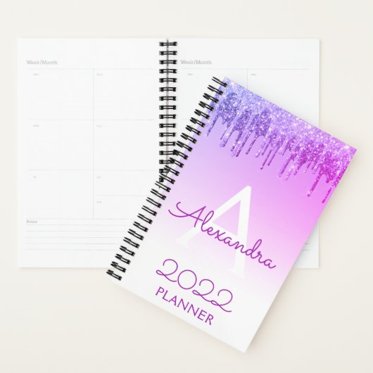 Sparkle Monogramm für den Lila Glitzer 2022 Planer (Anzeige)