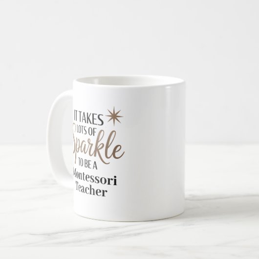 Sparkle Montessori Teacher Kaffeetasse (Vorderseite Links)