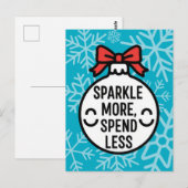Sparkle More, Spend Less Christmas Ornament Postkarte (Vorne/Hinten)