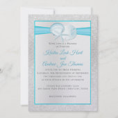 Sparkle Muscheln Tropical Blue Beach Wedding Einladung (Vorderseite)