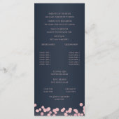 Sparkle Navy Blue and Pink Bokeh Wedding Program Programm (Rückseite)