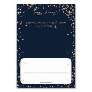 Sparkle Navy Blue Sitzkarte Tischnummer