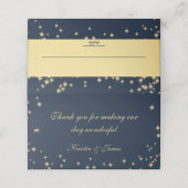 Sparkle Navy Blue und Gold Segel Platzkarte (Außenseite Aufgefaltet)