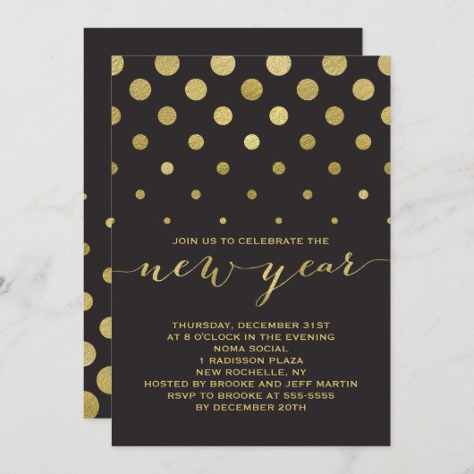 Sparkle-Neujahrs-Party Einladung (Vorne/Hinten)