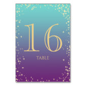 Sparkle Ombre' Aquamarine und Lila Tischnummer (Rückseite)