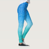 Sparkle Ombre Blue und Green Glitzer Leggings (Rechts)